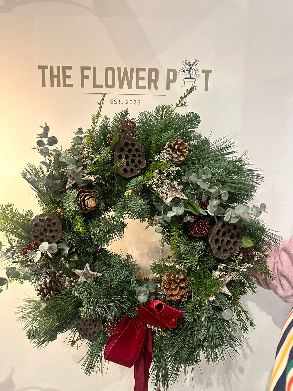 Christmas Wreath Workshop Booking Deposit - The Flower Pot Academy (£75 Total, £25 Deposit)