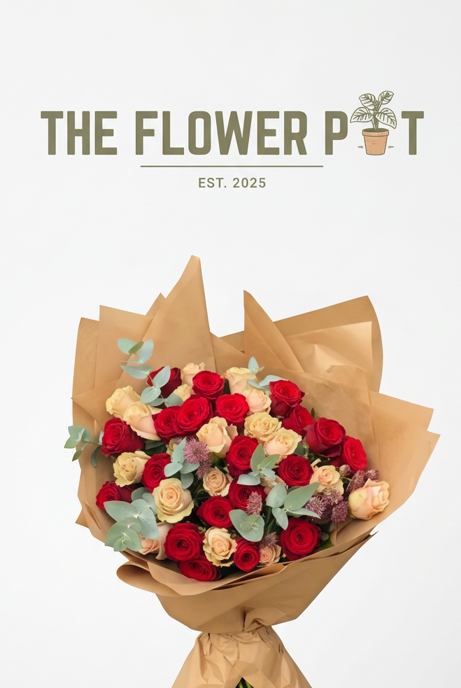 Beautiful bouquet of Charlotte's Ultimate Rose Bouquet featuring lush pink and red roses arranged by The Flower Pot Swindon LTD.