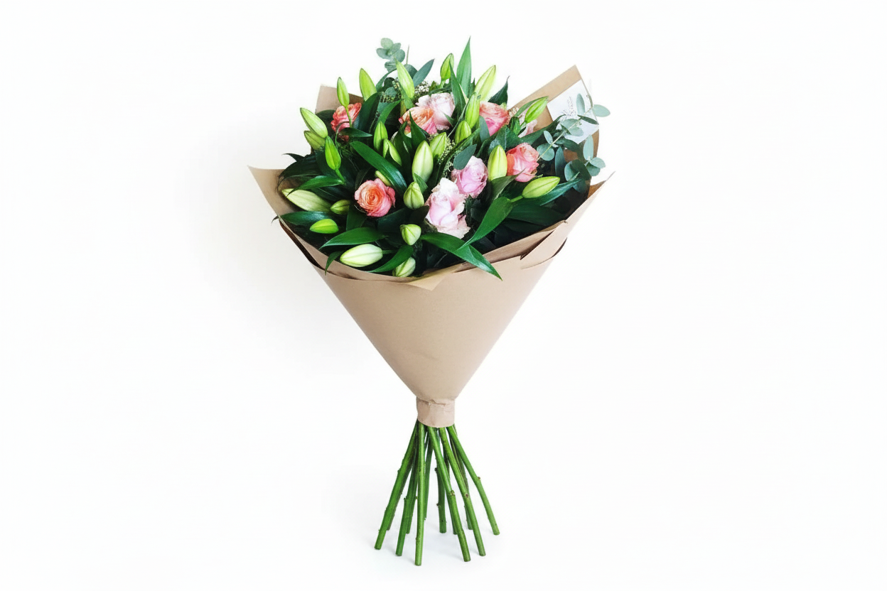 Rose & Lily Bouquet – The Flower Pot Swindon LTD